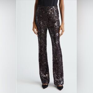 Veronica Beard Collier Sequin Skinny-Flare Pant